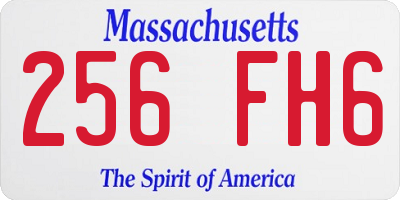 MA license plate 256FH6