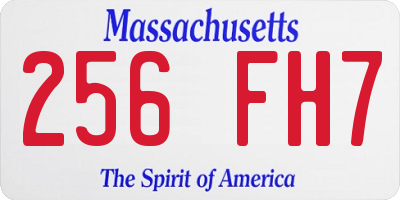 MA license plate 256FH7