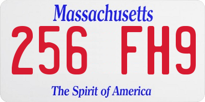 MA license plate 256FH9