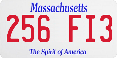 MA license plate 256FI3