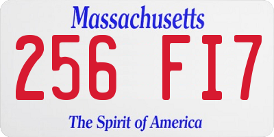 MA license plate 256FI7