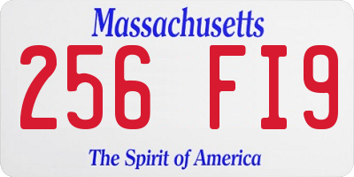 MA license plate 256FI9