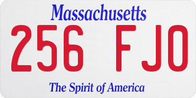 MA license plate 256FJ0