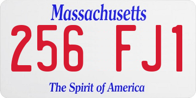 MA license plate 256FJ1