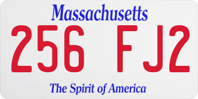 MA license plate 256FJ2
