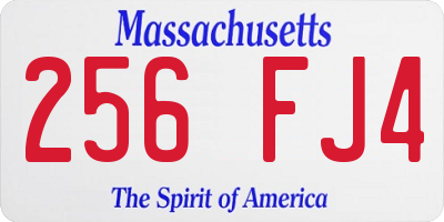 MA license plate 256FJ4