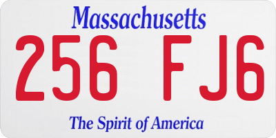 MA license plate 256FJ6