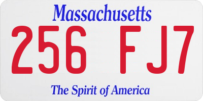 MA license plate 256FJ7