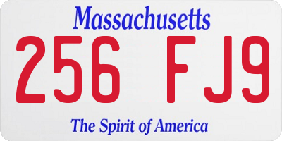 MA license plate 256FJ9