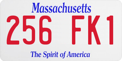 MA license plate 256FK1