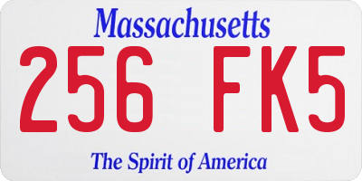MA license plate 256FK5