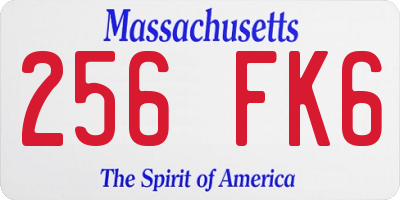 MA license plate 256FK6