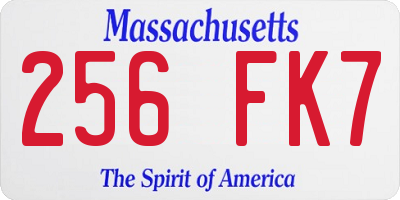 MA license plate 256FK7