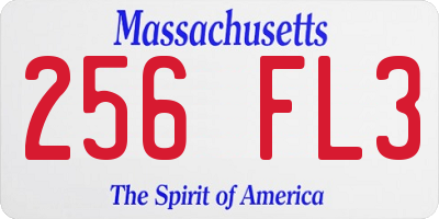 MA license plate 256FL3