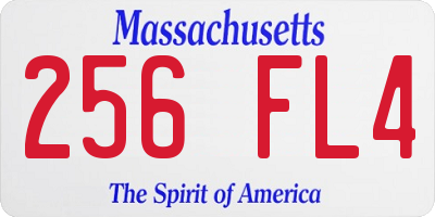 MA license plate 256FL4