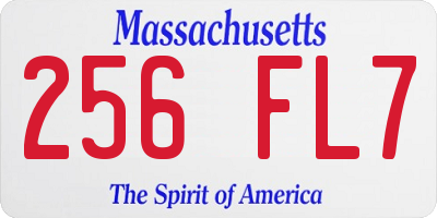 MA license plate 256FL7