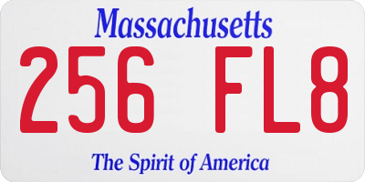 MA license plate 256FL8