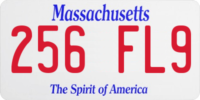 MA license plate 256FL9