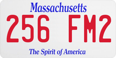 MA license plate 256FM2