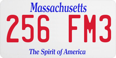 MA license plate 256FM3