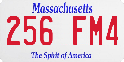 MA license plate 256FM4