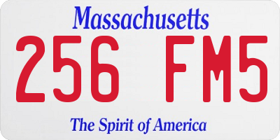 MA license plate 256FM5