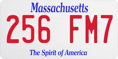 MA license plate 256FM7
