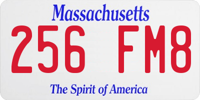 MA license plate 256FM8