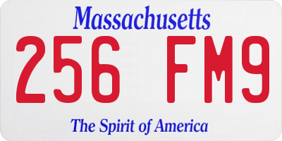 MA license plate 256FM9