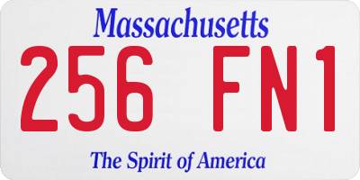 MA license plate 256FN1