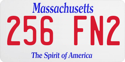 MA license plate 256FN2