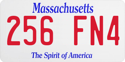 MA license plate 256FN4