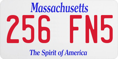 MA license plate 256FN5