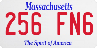MA license plate 256FN6
