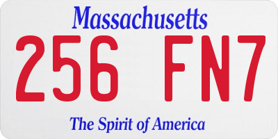 MA license plate 256FN7