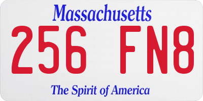 MA license plate 256FN8