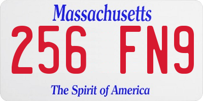 MA license plate 256FN9