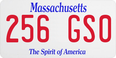 MA license plate 256GS0