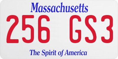 MA license plate 256GS3