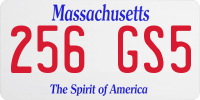 MA license plate 256GS5