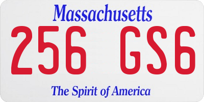 MA license plate 256GS6