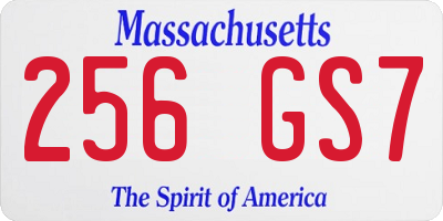 MA license plate 256GS7