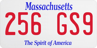 MA license plate 256GS9