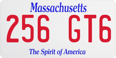 MA license plate 256GT6