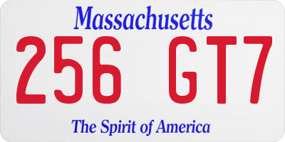 MA license plate 256GT7