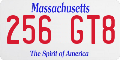 MA license plate 256GT8