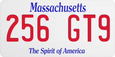 MA license plate 256GT9