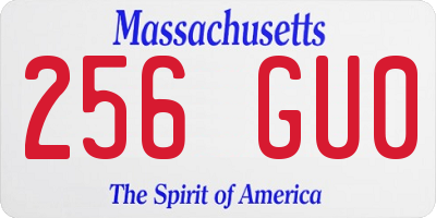 MA license plate 256GU0