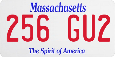 MA license plate 256GU2