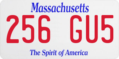 MA license plate 256GU5